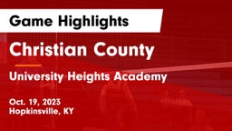 Christian County  vs University Heights Academy Game Highlights - Oct. 19, 2023