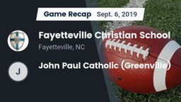 Recap: Fayetteville Christian School vs. John Paul Catholic (Greenville) 2019