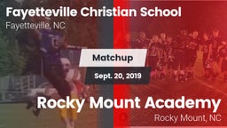 Matchup: Fayetteville Christi vs. Rocky Mount Academy  2019