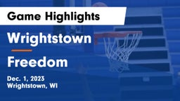 Wrightstown  vs Freedom  Game Highlights - Dec. 1, 2023