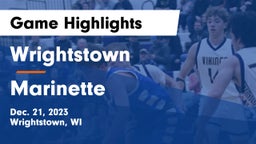 Wrightstown  vs Marinette  Game Highlights - Dec. 21, 2023