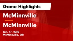 McMinnville  vs McMinnville  Game Highlights - Jan. 17, 2020