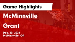 McMinnville  vs Grant  Game Highlights - Dec. 20, 2021