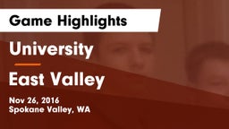 University  vs East Valley  Game Highlights - Nov 26, 2016