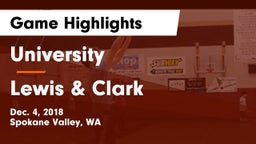 University  vs Lewis & Clark  Game Highlights - Dec. 4, 2018