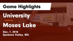 University  vs Moses Lake  Game Highlights - Dec. 7, 2018