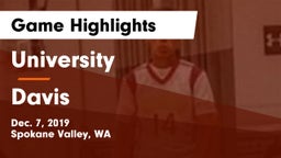 University  vs Davis  Game Highlights - Dec. 7, 2019