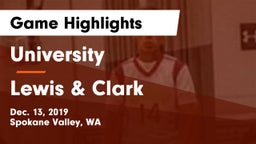 University  vs Lewis & Clark  Game Highlights - Dec. 13, 2019