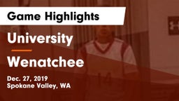University  vs Wenatchee  Game Highlights - Dec. 27, 2019