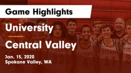 University  vs Central Valley  Game Highlights - Jan. 15, 2020