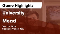 University  vs Mead  Game Highlights - Jan. 28, 2020