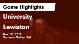 University  vs Lewiston  Game Highlights - Nov. 30, 2017