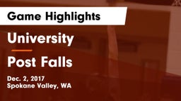University  vs Post Falls  Game Highlights - Dec. 2, 2017