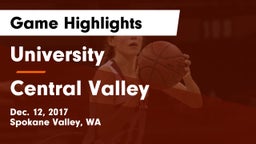 University  vs Central Valley  Game Highlights - Dec. 12, 2017