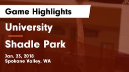 University  vs Shadle Park  Game Highlights - Jan. 23, 2018