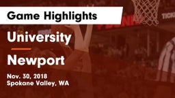 University  vs Newport  Game Highlights - Nov. 30, 2018