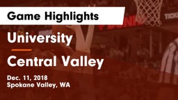 University  vs Central Valley  Game Highlights - Dec. 11, 2018