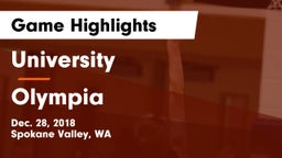 University  vs Olympia  Game Highlights - Dec. 28, 2018