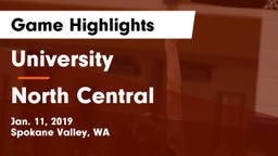 University  vs North Central  Game Highlights - Jan. 11, 2019