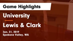 University  vs Lewis & Clark  Game Highlights - Jan. 31, 2019
