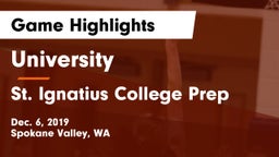 University  vs St. Ignatius College Prep Game Highlights - Dec. 6, 2019