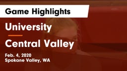 University  vs Central Valley  Game Highlights - Feb. 4, 2020