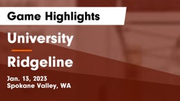 University  vs Ridgeline  Game Highlights - Jan. 13, 2023