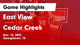 East View  vs Cedar Creek  Game Highlights - Dec. 15, 2023