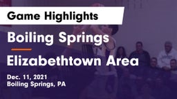 Boiling Springs  vs Elizabethtown Area  Game Highlights - Dec. 11, 2021