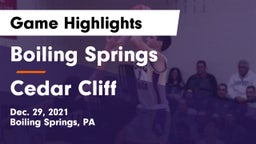 Boiling Springs  vs Cedar Cliff  Game Highlights - Dec. 29, 2021