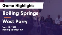 Boiling Springs  vs West Perry  Game Highlights - Jan. 11, 2022