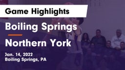 Boiling Springs  vs Northern York  Game Highlights - Jan. 14, 2022