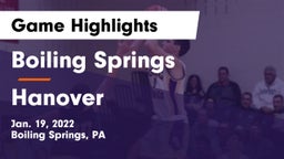 Boiling Springs  vs Hanover  Game Highlights - Jan. 19, 2022