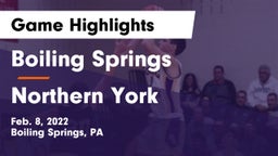 Boiling Springs  vs Northern York  Game Highlights - Feb. 8, 2022