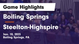 Boiling Springs  vs Steelton-Highspire  Game Highlights - Jan. 10, 2023