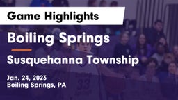 Boiling Springs  vs Susquehanna Township  Game Highlights - Jan. 24, 2023