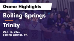 Boiling Springs  vs Trinity  Game Highlights - Dec. 15, 2023