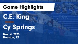 C.E. King  vs Cy Springs Game Highlights - Nov. 4, 2023