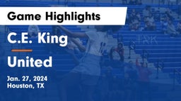 C.E. King  vs United  Game Highlights - Jan. 27, 2024