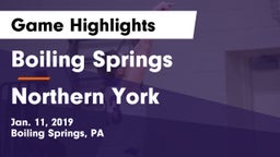 Boiling Springs  vs Northern York  Game Highlights - Jan. 11, 2019