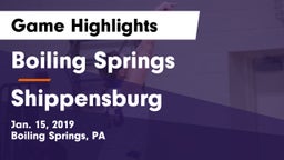 Boiling Springs  vs Shippensburg  Game Highlights - Jan. 15, 2019