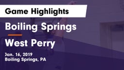 Boiling Springs  vs West Perry  Game Highlights - Jan. 16, 2019