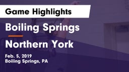 Boiling Springs  vs Northern York  Game Highlights - Feb. 5, 2019