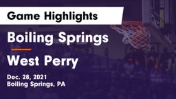 Boiling Springs  vs West Perry  Game Highlights - Dec. 28, 2021