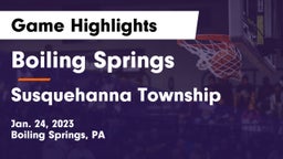 Boiling Springs  vs Susquehanna Township  Game Highlights - Jan. 24, 2023