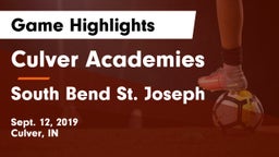 Culver Academies vs South Bend St. Joseph Game Highlights - Sept. 12, 2019