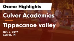 Culver Academies vs Tippecanoe valley Game Highlights - Oct. 7, 2019