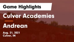 Culver Academies vs Andrean  Game Highlights - Aug. 21, 2021