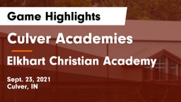 Culver Academies vs Elkhart Christian Academy Game Highlights - Sept. 23, 2021