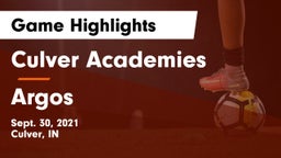 Culver Academies vs Argos  Game Highlights - Sept. 30, 2021